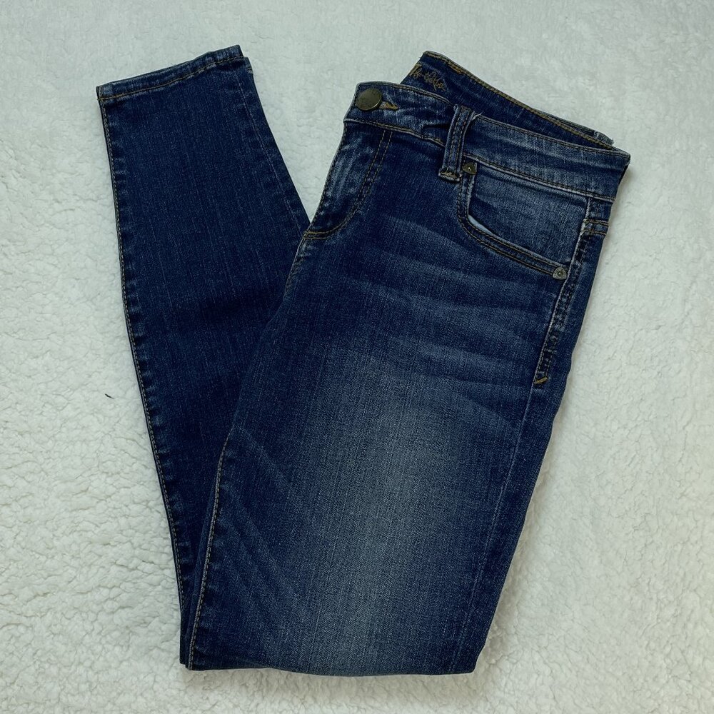 Kut from the Kloth Jeans Womens Sz 4S Blue Toothpick Skinny Low Rise Denim 28x27